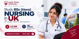Study BSc Nursing in Leeds Trinity University ,UK – January 2027 Intake